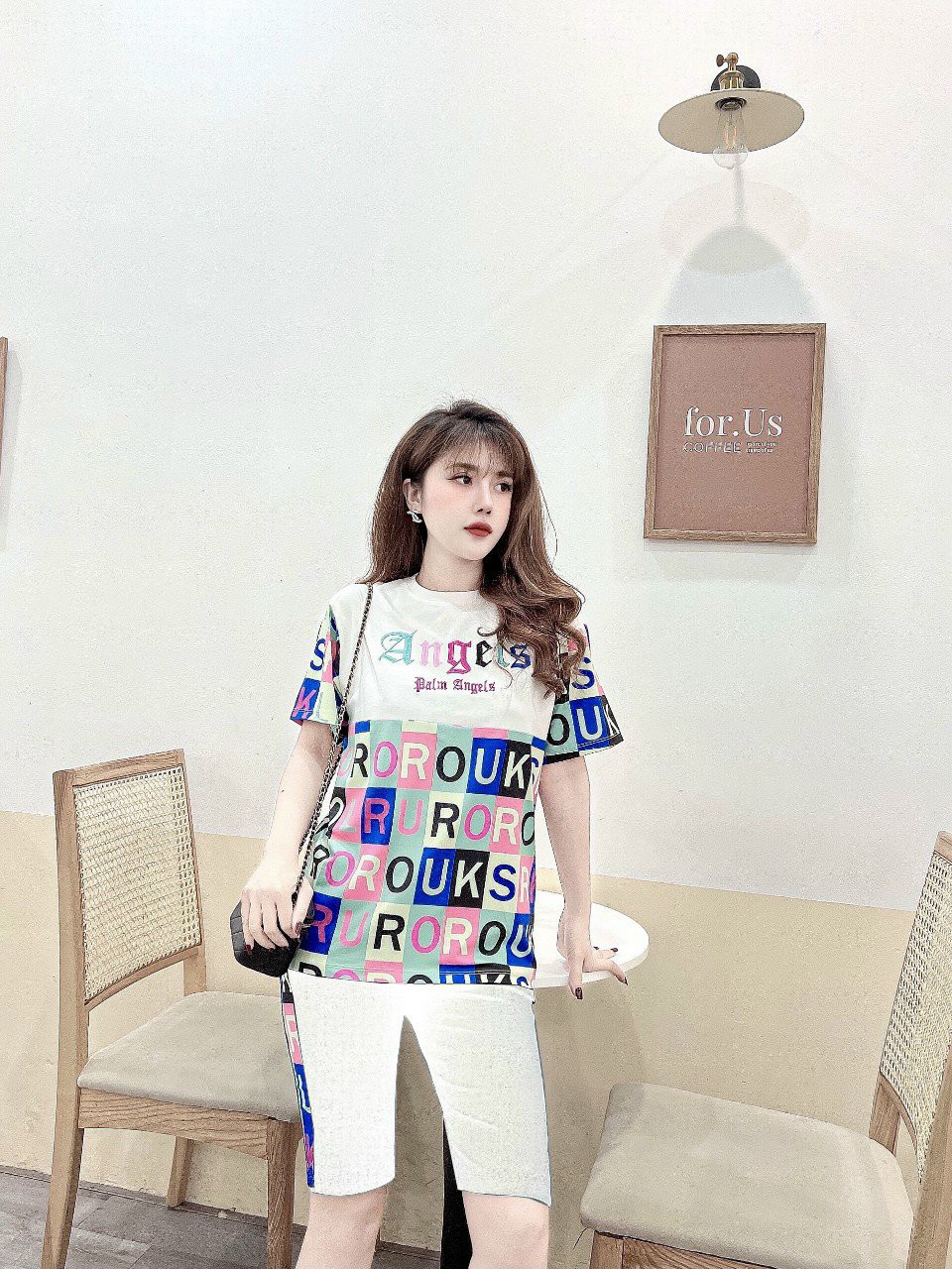 BỘ THỜI TRANG PHỐI HỌA TIẾT ANGEL THÊU SẮC MÀU - BTN405